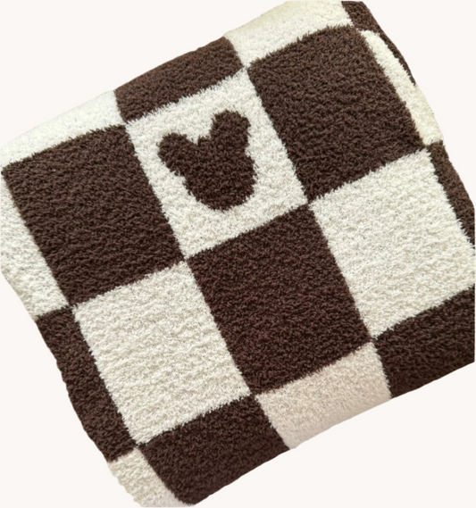 BROWN CHECKERED BLANKET